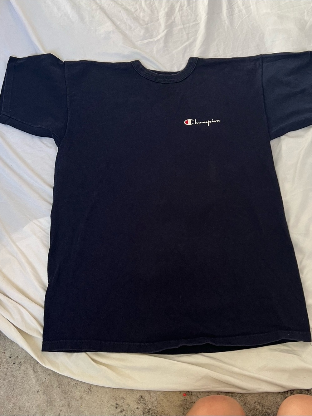 Champion Navy Short-Sleeve Logo Crew Tee